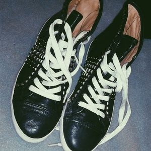 Frye Black Studded Leather Sneaker